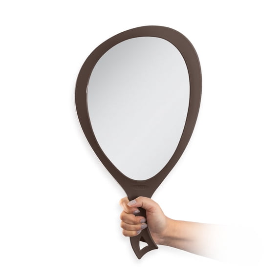 Zadro Large Teardrop Handheld Mirror Curved Ergonomic Handle to Hang