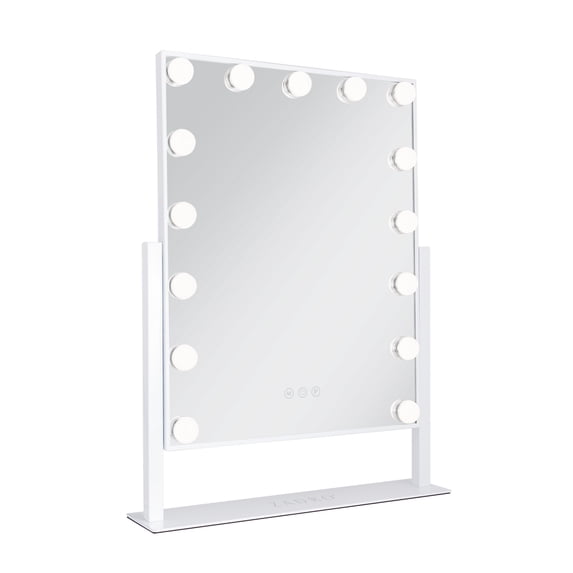 Zadro Lighted Vanity Mirror 18"x21" 15 Bulbs, 3 Light Settings, 360° Rotation Mirror Head