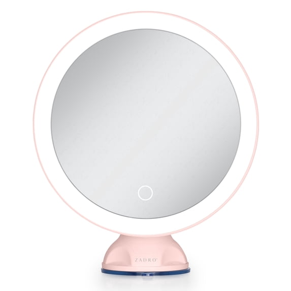 Zadro Lighted Wall Mounted Suction Cup Makeup Mirror with 10X Magnification