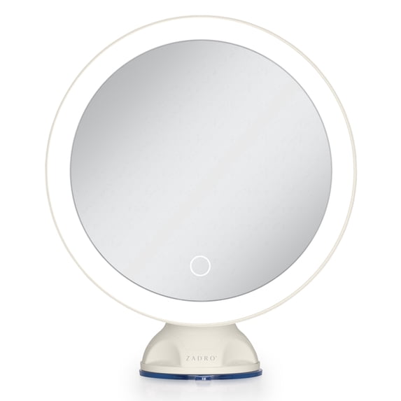 Zadro Lighted Wall Mounted Suction Cup Makeup Mirror with 10X Magnification