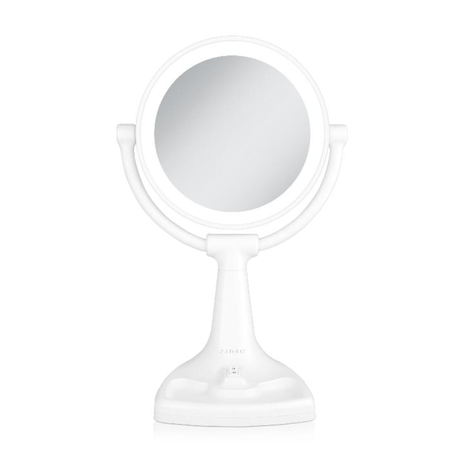 White Fluorescent Lighted Makeup Mirror with 10X Magnification
