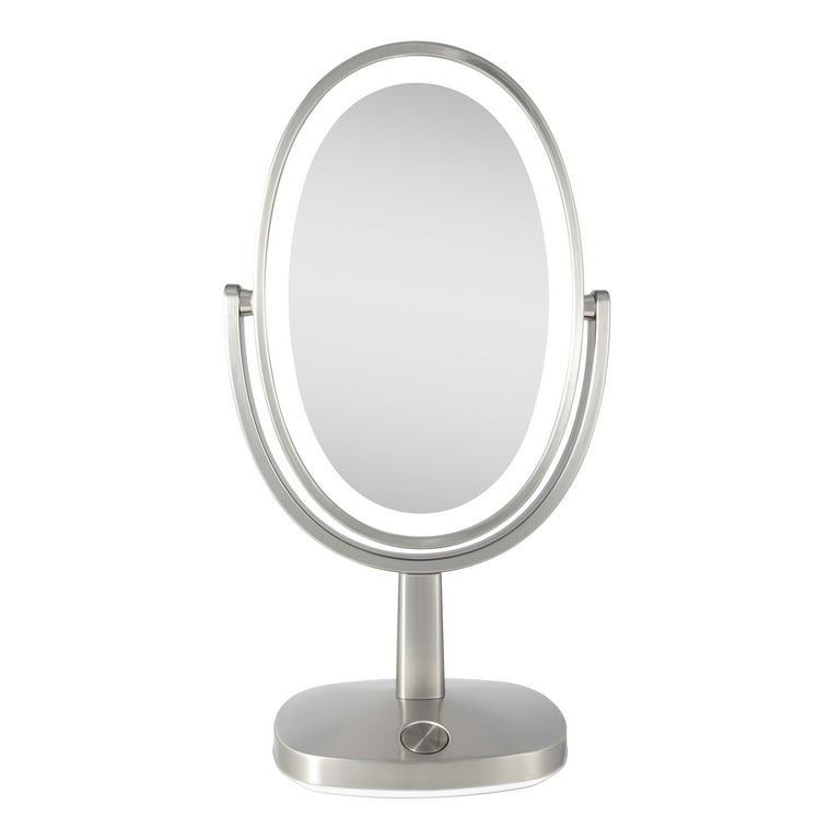 Zadro Newport 10 by 18 Oval LED Lighted Makeup Mirror with Magnification  5X/1X Touch Control Makeup Mirror with lights 