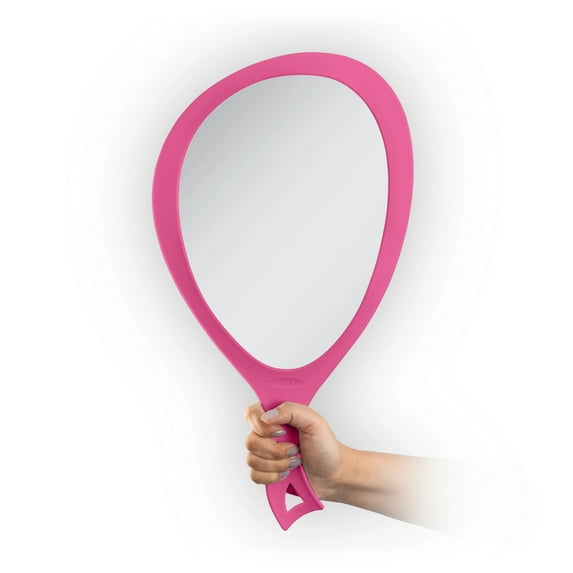 Zadro Large Teardrop Handheld Mirror Curved Ergonomic Handle to Hang