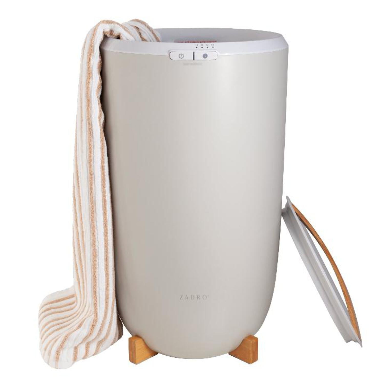 Gray and Bamboo 20L Floor-Standing Towel Warmer