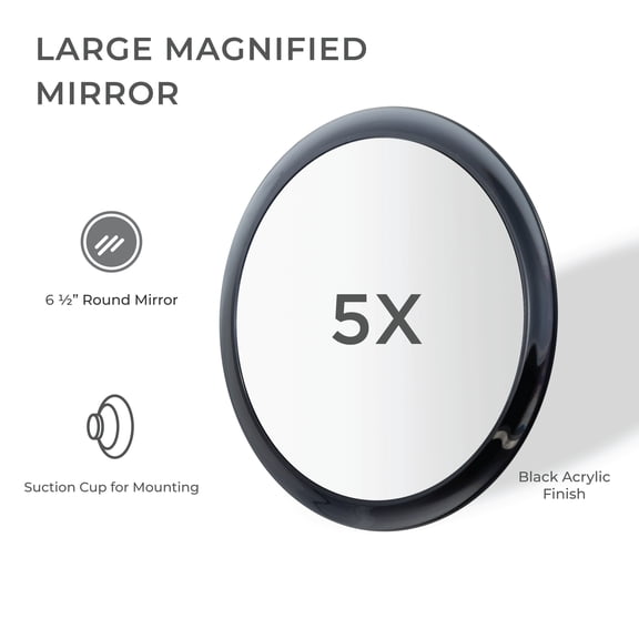 Zadro Travel Shower Mirrors w/ Magnification & Suction Cup Wall Mount