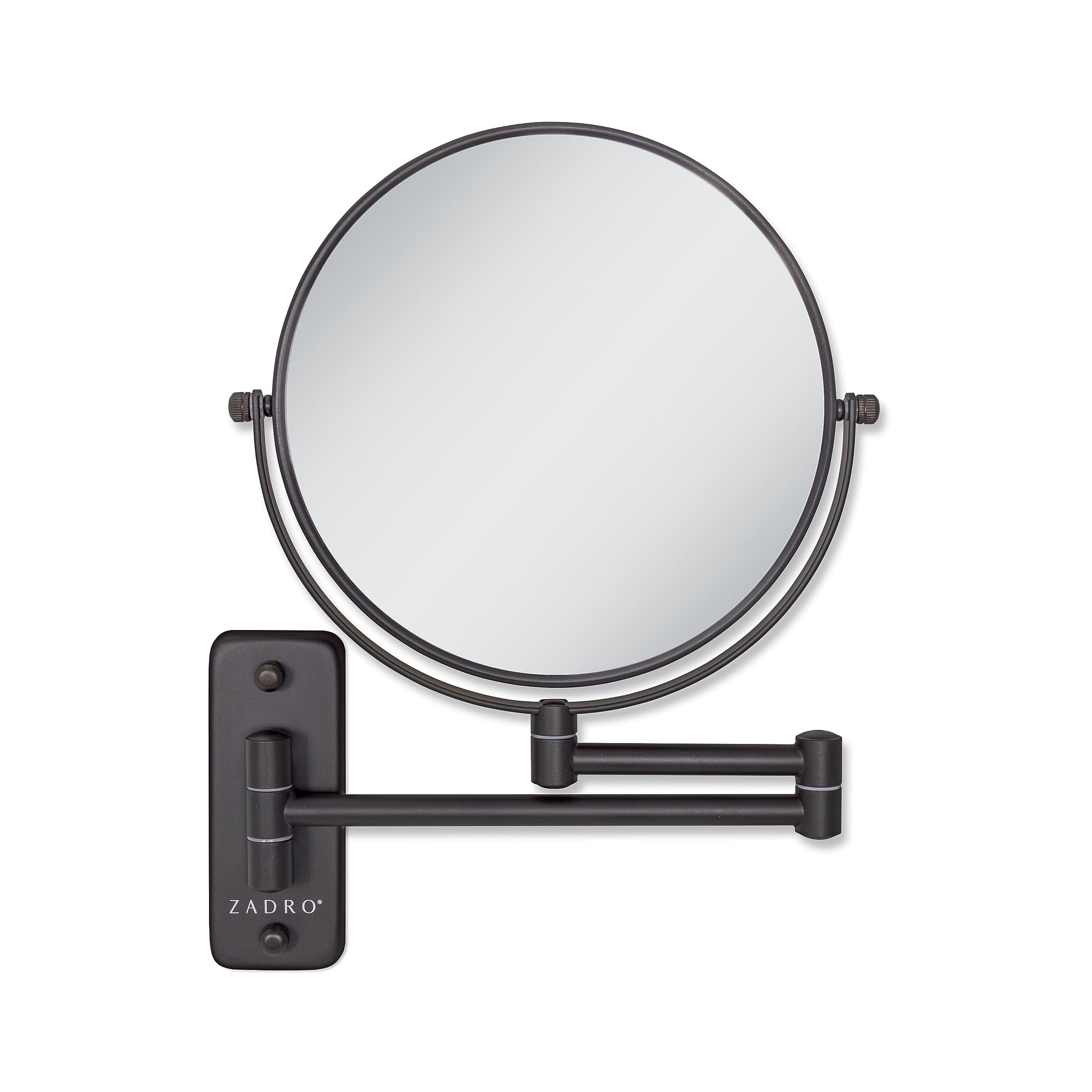Zadro Wall Mounted Makeup Mirror with Magnification Folding Extendable