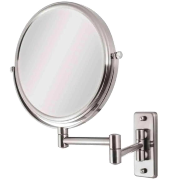 9 In. W X 12 In. H Swivel Wall Mount Makeup Mirror In Satin Nickel