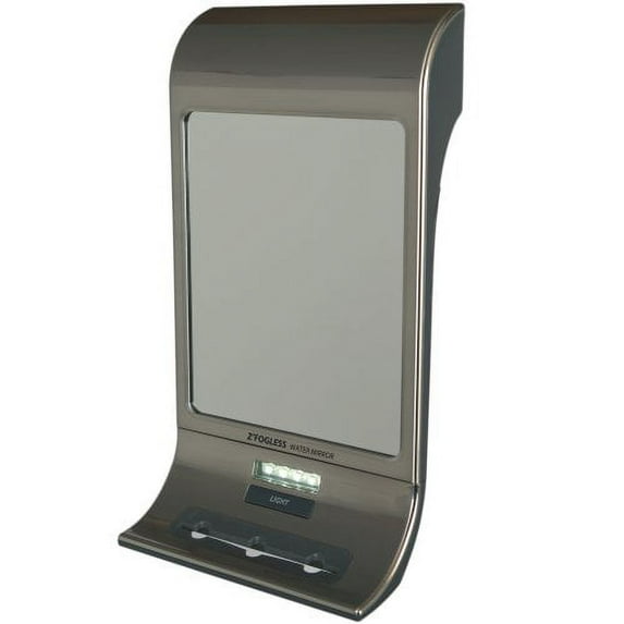 Zadro Z Fogless Water Mirror with LED Light Panel and Tri Accessory Holder, 6-Inch, Stainless Steel