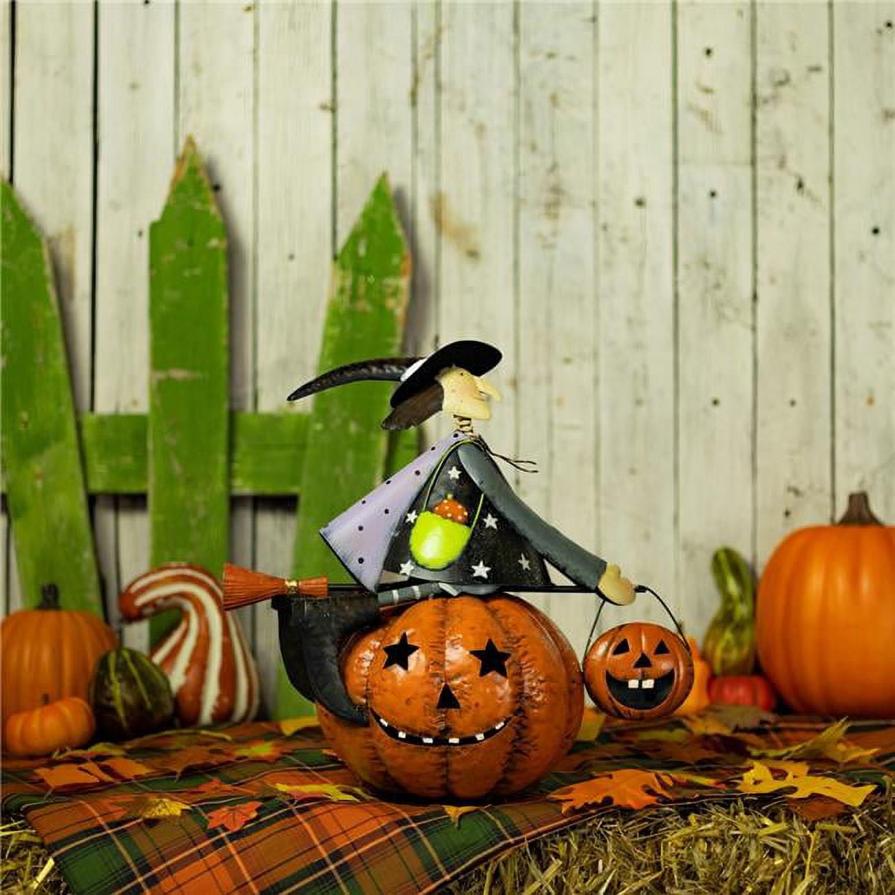 Zaer ZR196236 17 in. Flying Pumpkin Witch Decoration - Walmart.com