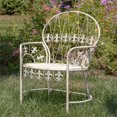 thumbnail image 1 of Zaer ZR200422-AW La Rochelle Iron Bistro Armchair with Fleur-de-lis Details, Antique White, 1 of 1