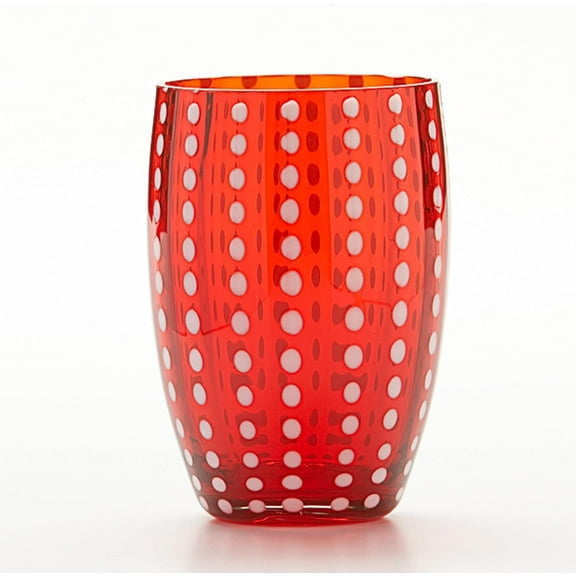 Zafferano Perle Glass Tumblers Set 2 Pieces Red