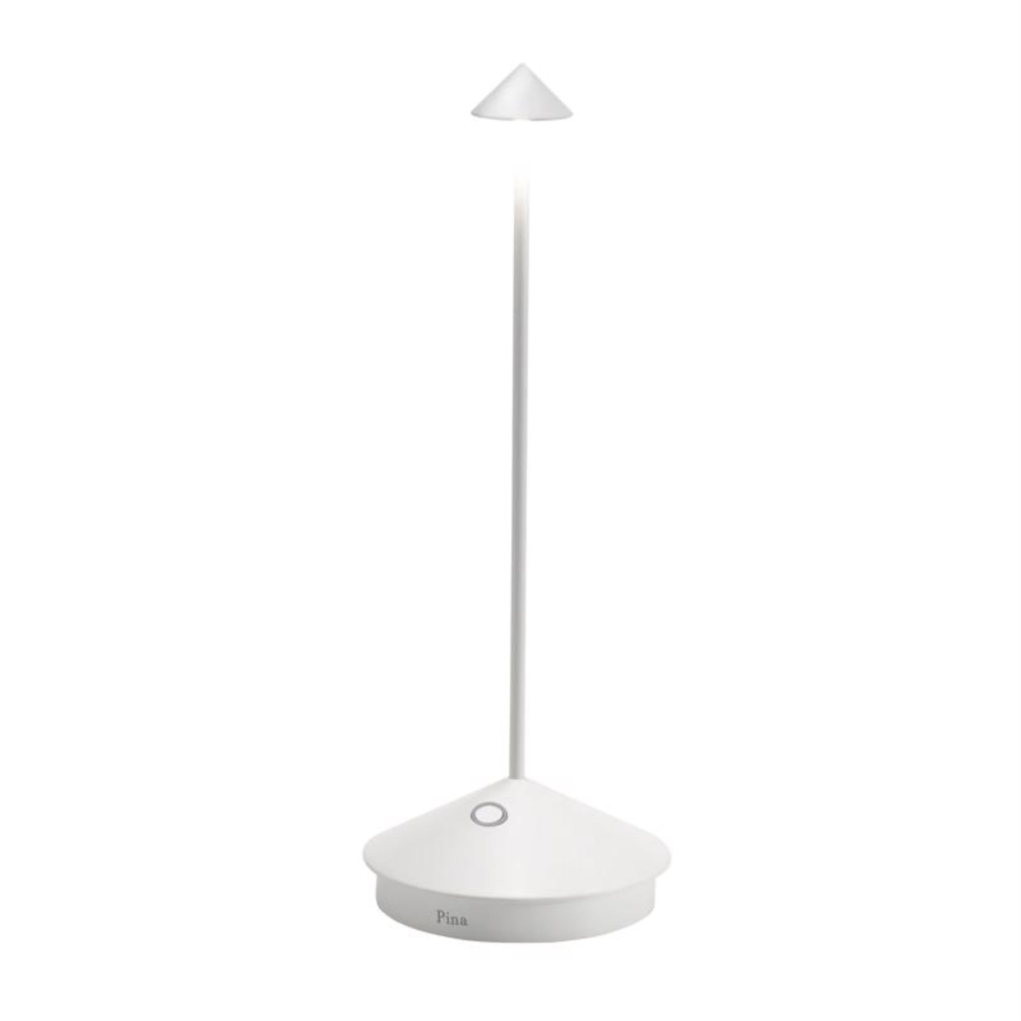 Zafferano White Metal Cordless Touch-Control Portable Table Lamp