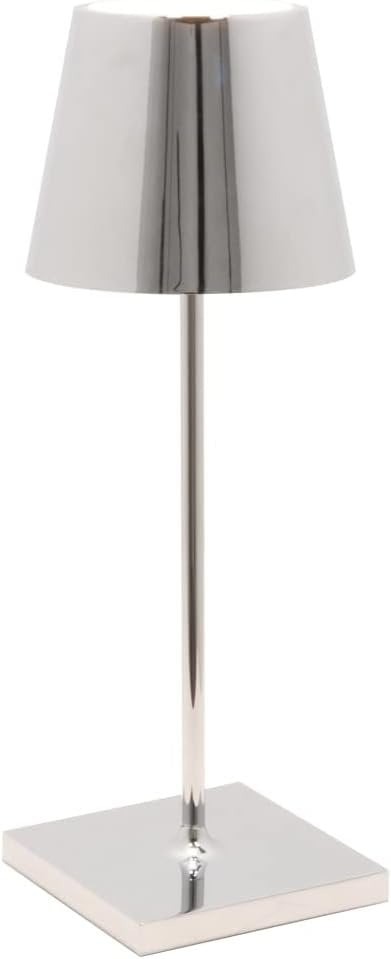 Glossy Chrome Cordless Mini Table Lamp with Touch Dimming