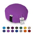 thumbnail image 1 of Organic Buckwheat Hulls Round - 14" Zafu Meditation Cushion - Tibetan Style Cotton Zen Yoga Pillow for Floor - Made in USA, ORCHID, 1 of 7