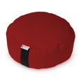 thumbnail image 1 of Organic Buckwheat Hulls Round - 14" Zafu Meditation Cushion - Tibetan Style Cotton Zen Yoga Pillow for Floor - Made in USA, RED, 1 of 7