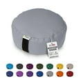 thumbnail image 1 of Organic Buckwheat Hulls 14" Round Zafu Meditation Cushion - Tibetan Style Cotton Zen Yoga Pillow for Floor - Made in USA, Stone Gray, 1 of 7