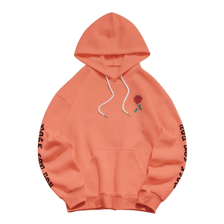 Zaful Colts Hoodies for Men Rose Letter Graphic Fleece Pullover Hoodie Rose Letter Graphic Fleece Pullover Hoodie Orange L Walmart