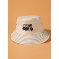thumbnail image 1 of Zaful For Women Motorcycle Graphic Print Bucket Hat Beige, 1 of 4