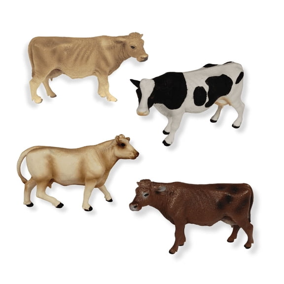 Zaga Toys, Dairy Cow Bundle, Set of 4 Realistic Figurine