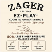 Zager Easy Play Acoustic Guitar Strings   Fits Martin, Taylor, Yamaha, Gibson Guitars   Easy on Fingers, Anti-Rust, Warm Rich Tone