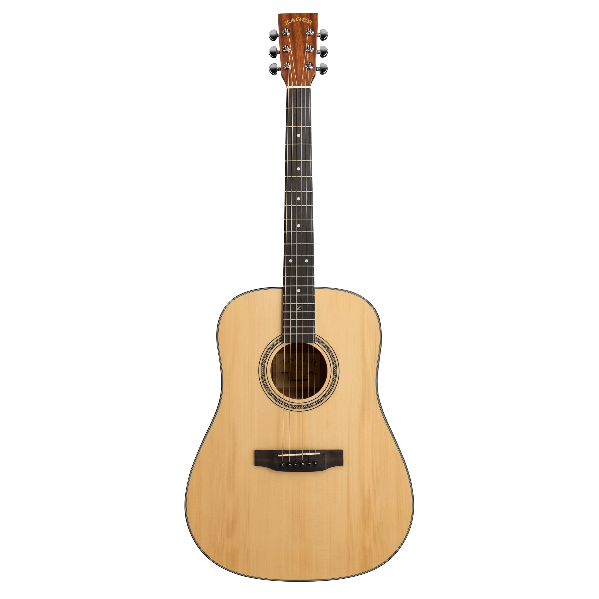 Zager Full Size ZAD50 Solid Spruce/Mahogany Acoustic Guitar - Natural Finish