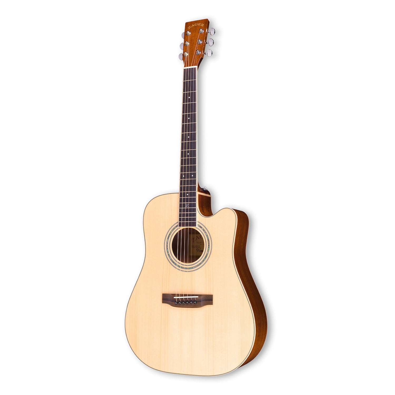 Zager ZAD50CE Full Size Solid Wood Acoustic Electric Guitar