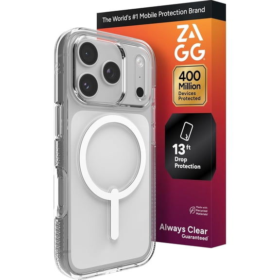 ZAGG Crystal Palace Case for iPhone 17 Pro - Clear Drop Protection (13ft/4m) ClearGuard AntiYellowing & ScratchResistant MagSafe & Wireless Charging Compatible