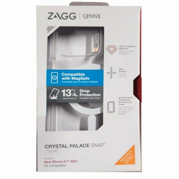 Zagg Gear 4 Crystal Palace Snap Case Compatible With MagSafe for iPhone 6.7" 5G