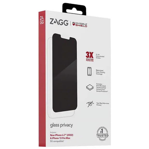 Zagg Invisible Shield Glass Privacy Antimicrobial Screen Protector - iPhone 14 Plus