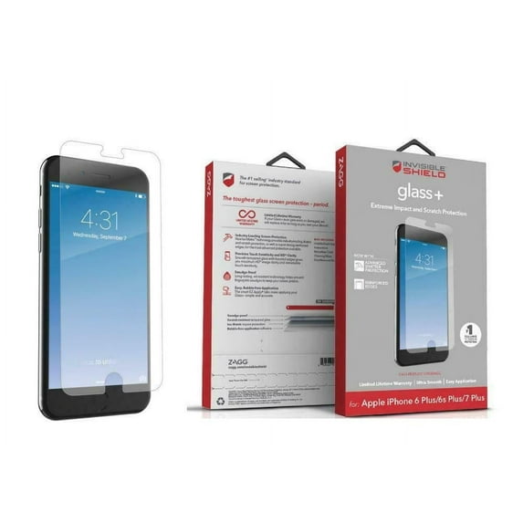 Zagg InvisibleShield Glass Screen Protector for iPhone 8 & 7 6s & 7 & 6 Plus