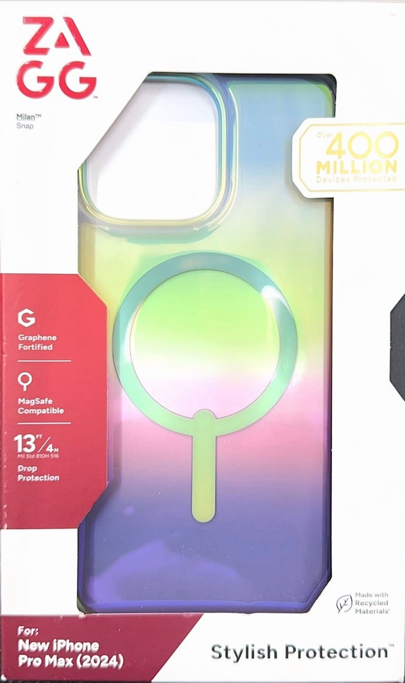 Zagg Milan Snap MagSafe Case for iPhone 16 Pro Max, Iridescent