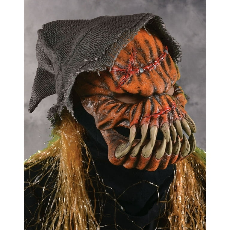 Zagone Gourd-Ee Pumpkin Scarecrow Full Head Mask, Orange