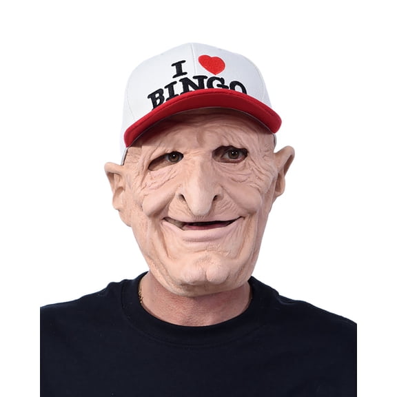 Zagone Studios Be-Nign (B-9), Old Man Mask with Attached "I Love Bingo" Hat