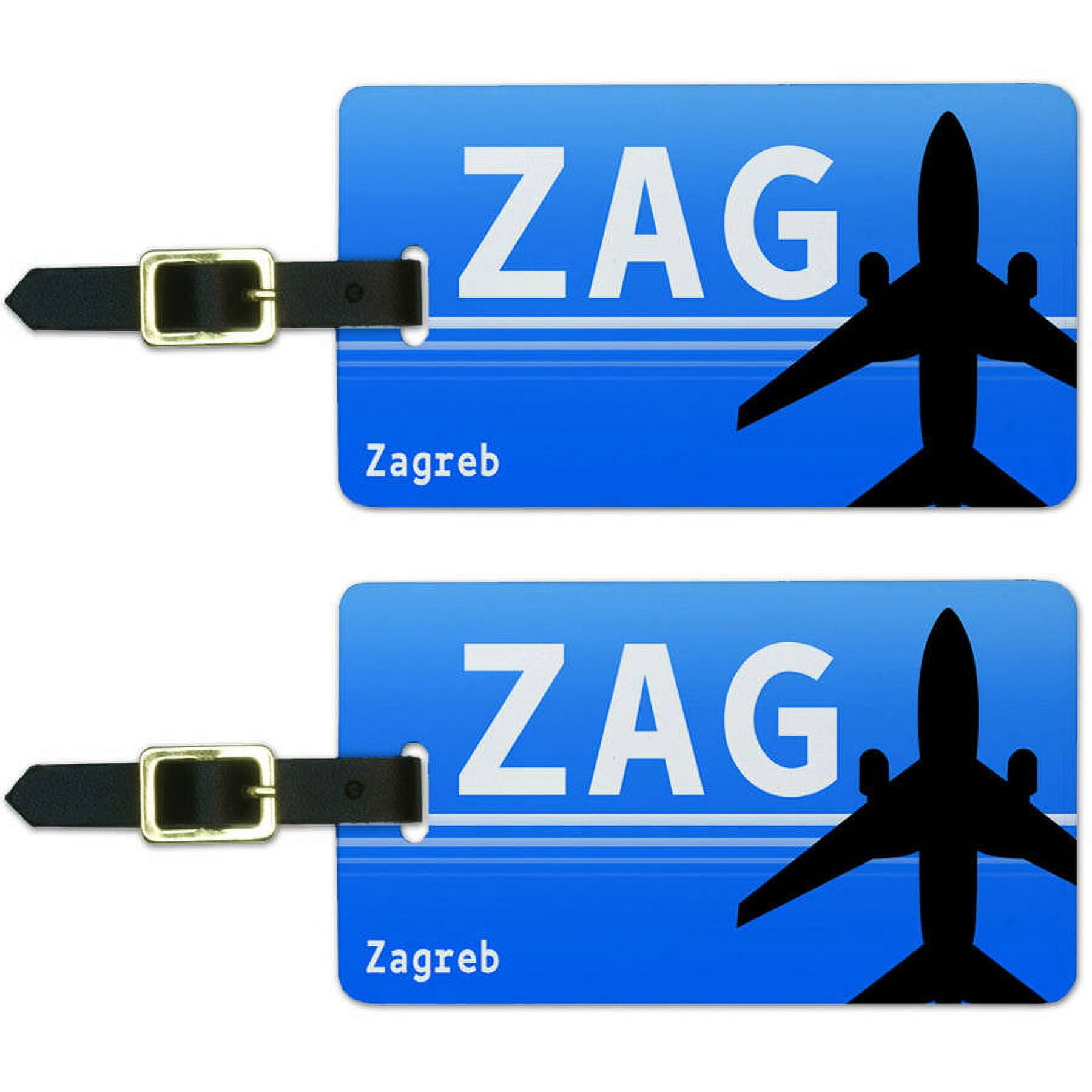 Zagreb Croatia (ZAG) Airport Code Luggage Suitcase CarryOn ID Tags, Set of 2