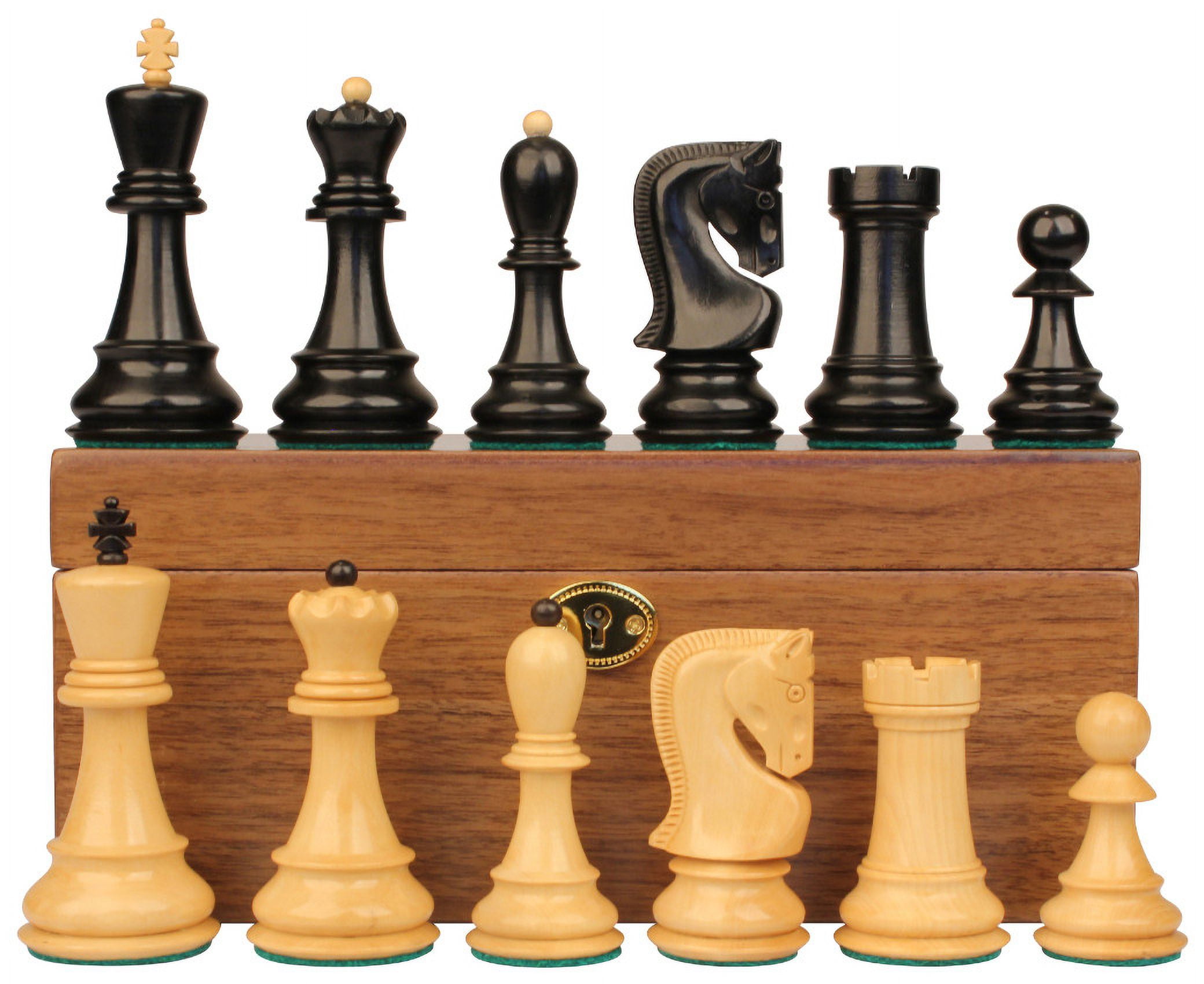 Fischer-Spassky Commemorative Chess Set with Ebony & Boxwood Pieces - 3.75  King - The Chess Store