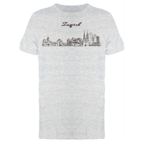 Zagreb Skyline Croatia Sketch Tee Men's -Image by Shutterstock