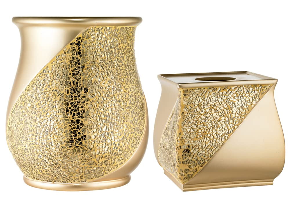 Zahari Home 2pc Sinatra Modern Bath Accessories Set Waste Basket