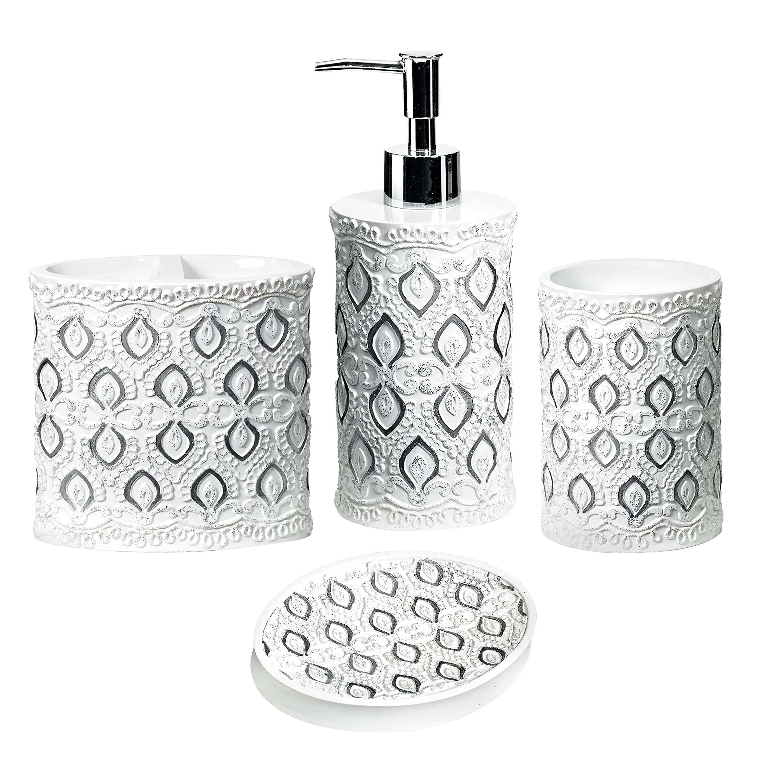 Free Shipping! Zahari Home 4pc Monaco Stylish Bathroom Accessories Set ...
