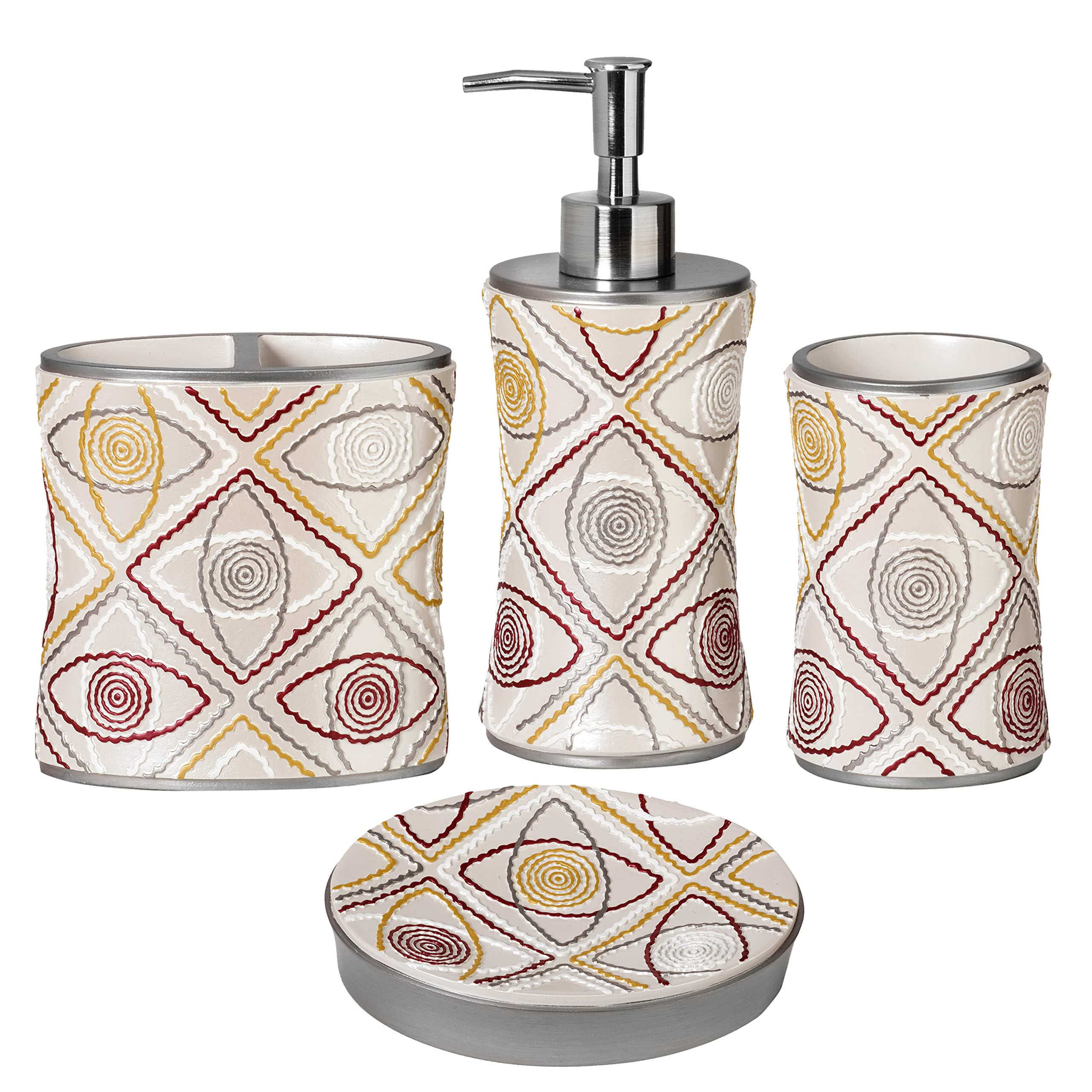 Zahari Home 4pc Sedona Stylish Bathroom Accessories Set Shower Soap ...