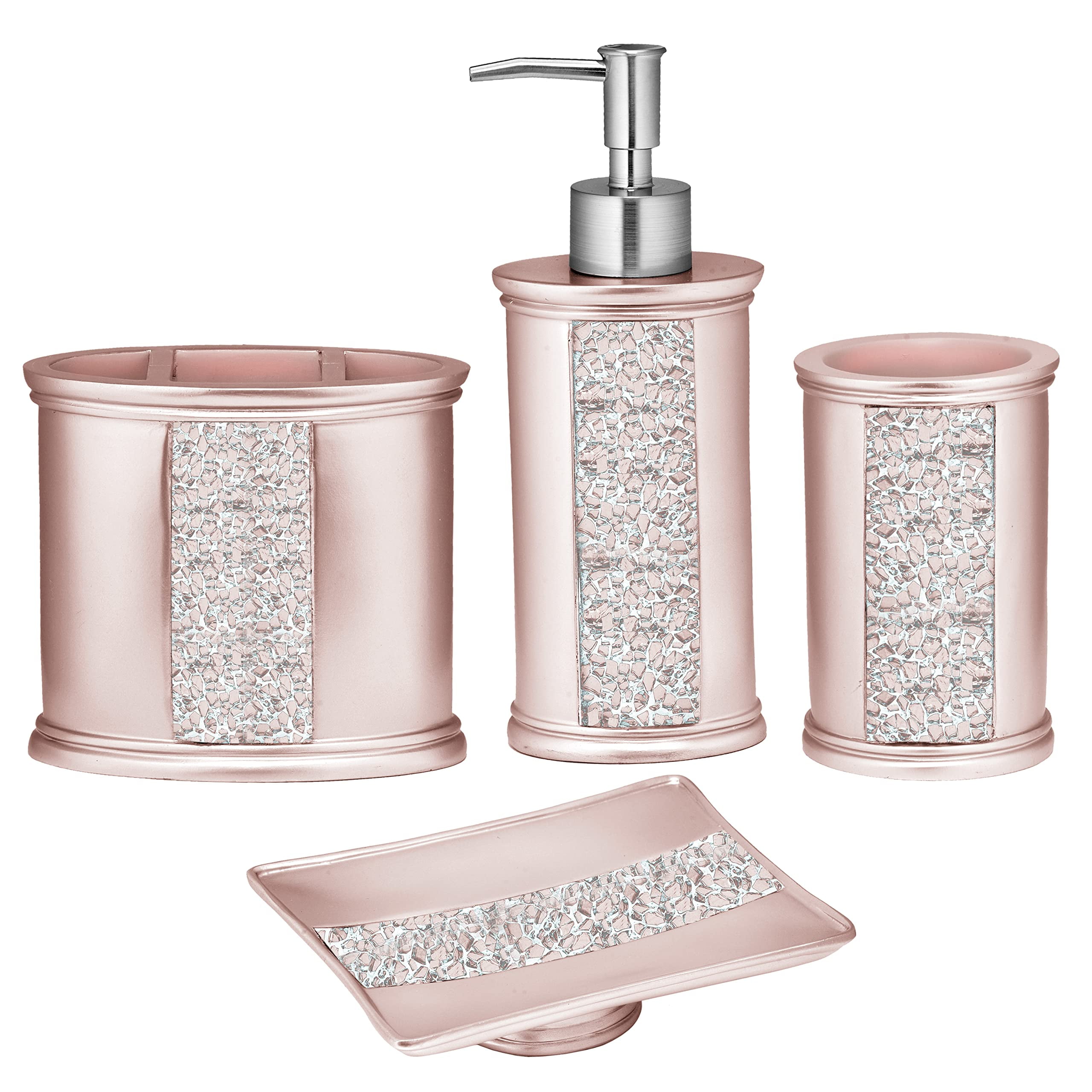 Zahari Home 4pc Sinatra Stylish Bathroom Accessories Set Liquid Soap ...