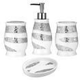 Zahari Home 4pc Sinatra Stylish Bathroom Accessories Set White Soap