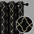 thumbnail image 1 of Zahari Home Compton Foil Print Polyester Top Grommet Blackout Window Curtain Drapes for Living Room Bedroom Decor, 52"x84", Single Panel, Black, 1 of 4