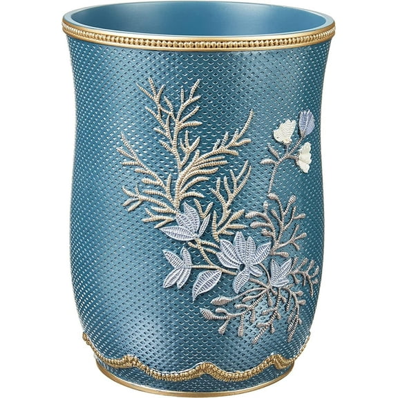 Zahari Home Decorative Trash Can for Bathroom, Office & Bedroom - 2.1 Gallons Stylish & Small Trash Can for Dorms, Desktop & Restroom - Chic Waste Basket for Compact Spaces, Capri