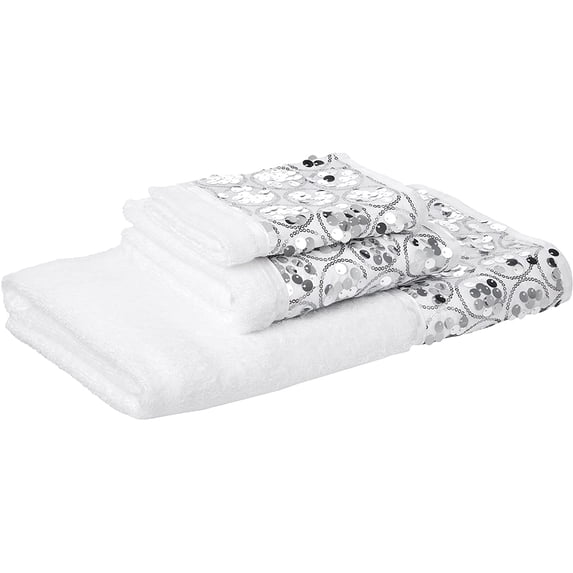 Zahari Home Sinatra 3 Piece Bathroom Towel Set Bath Towel Hand Towel Wash Cloth Absorbent, White