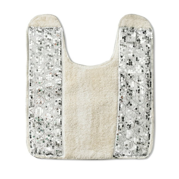 Zahari Home Sinatra Bath Rug Contour Contemporary Decorative Beautiful Design Size 24" x 21", White