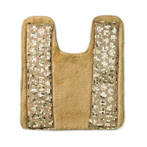 Zahari Home Sinatra Bath Rug Contour Decorative Beautiful Design Size 24" x 21", Champagne