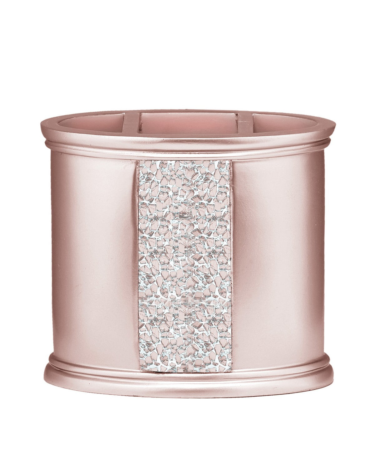 Blush Resin Mosaic Mirrored Toothbrush Holder