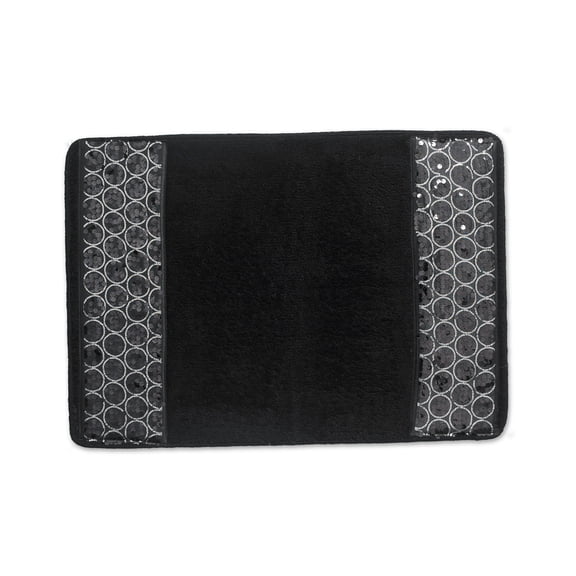 Zahari Home Sinatra Bathroom Rug Classic Bath Rug Stylish Bling Bath Mat, Size 32" x 21", Black