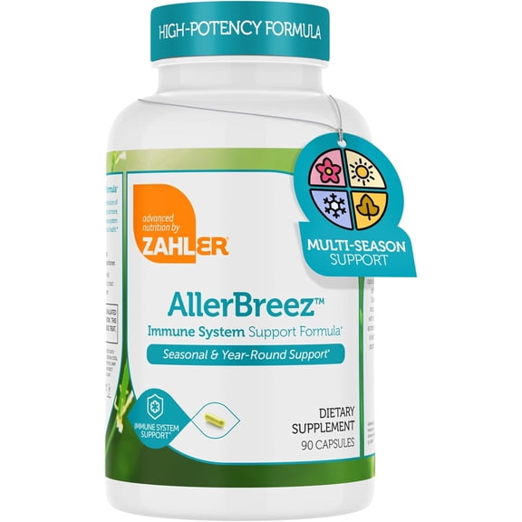 Zahler AllerBreez, Helps Reduce Seasonal Discomfort and Histamine Control Supplement, 90 Capsules