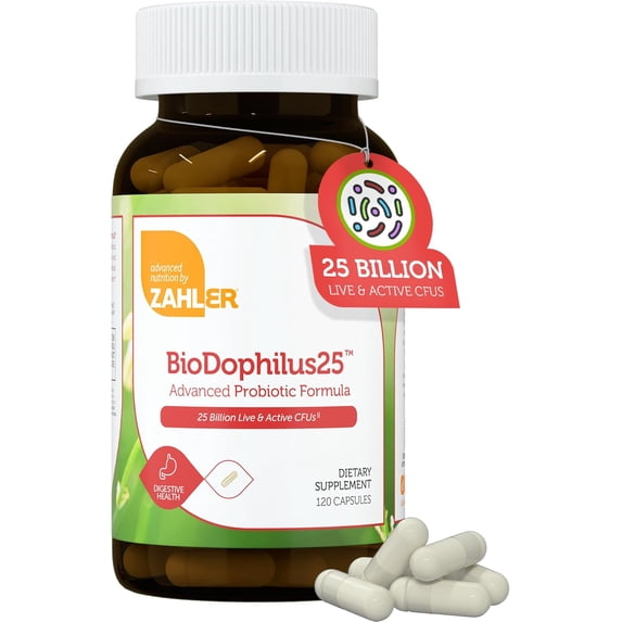 Zahler BioDophilus25, Advanced Probiotic Formula, 25 Billion CFU, 120 Capsules, Probiotic, Probiotics, Probiotic Supplement